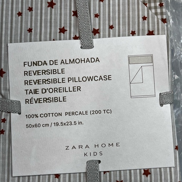 NWT Zara Home Pillowcase Cotton 200 TC Reversible - Picture 2 of 5